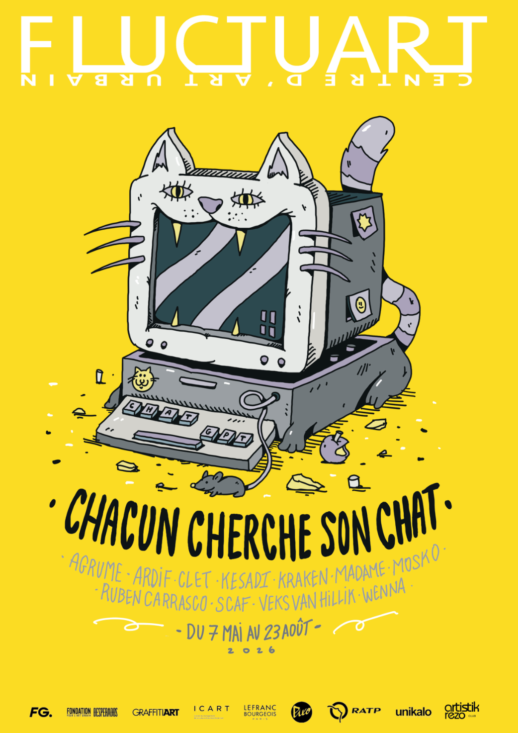 Chacun cherche son chat: street art em torno do gato no Fluctuart